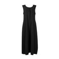 thumbnail image 6 of Mohiass Cotton Linen Dresses for Women 2025 Summer Casual V Neck Sleeveless Maxi Dress Flowy Beach Vacation Travel Dress Black L, 6 of 7