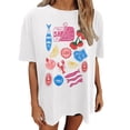 thumbnail image 2 of TrendOFT Womens Oversized Tees Drop Shoulder Crew Neck Short Sleeve Casual Lightweight Daily Tops White XL, 2 of 5