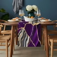 thumbnail image 2 of Purple Marble Table Runner - 60 Inch Long, Kitchen Dining Table Runner Dresser Scarves, Grey Gold Texture Vintage Farmhouse Art Farmhouse Decor for Coffee Tables Wedding Party Banquet, 2 of 8