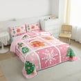 thumbnail image 4 of Manfei Merry Xmas Bedding Comforter Set,Lovely Gingerbread Man Twin Comforter Sets,Pink Green Bedding Set For Girls,Luxury Bedroom Decor Reversible,2-Piece, 4 of 9
