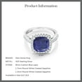 thumbnail image 6 of Gem Stone King 2.50 Cttw Cushion 8MM Blue Lapis and White Created Sapphire 925 Sterling Silver Engagement Ring for Women | Available in Size 5, 6, 7, 8, 9, 6 of 6