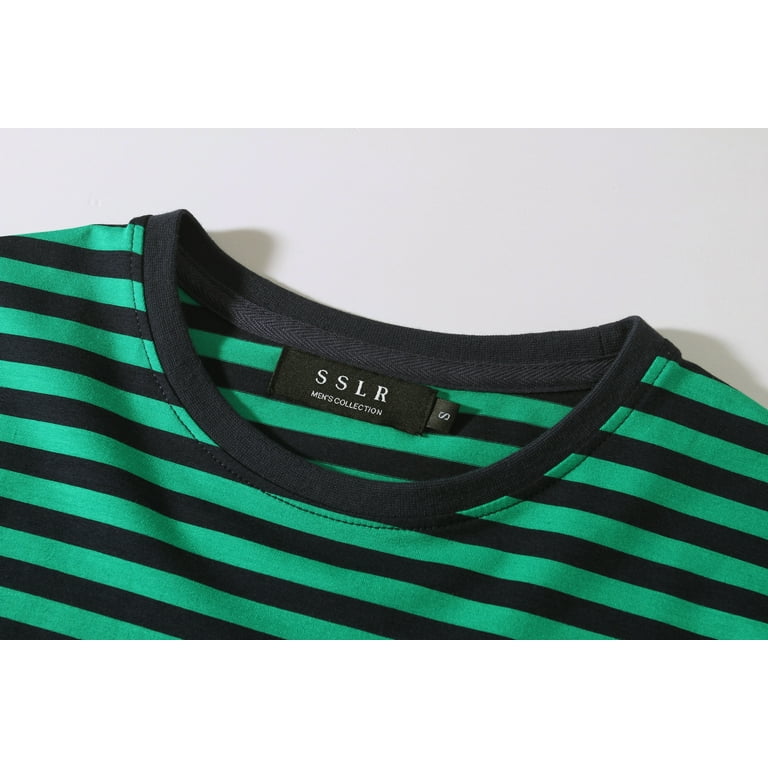 SSLR Men's Long Sleeve Striped Shirts Casual Crewneck T SSLR Men's Long Sleeve Striped Shirts Casual Crewneck T
