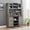 Grey, variant on Homhougo 70" Farmhouse Coffee Bar Wine Cabinet with Sliding Barn Doors and Storage, Tall Kitchen Hutch with Wine & Glasses Rack, Pantry Cabinet for Kitchen, Dining Room, Gray