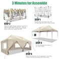 thumbnail image 6 of HOTEEL Canopy 10'x20' Pop up Canopy Tent Heavy Duty Waterproof Adjustable Commercial Instant Canopy Outdoor Party Canopy Parties,Wedding,Outside Patio,Event,Portable Car Canopy,Khaki, 6 of 13