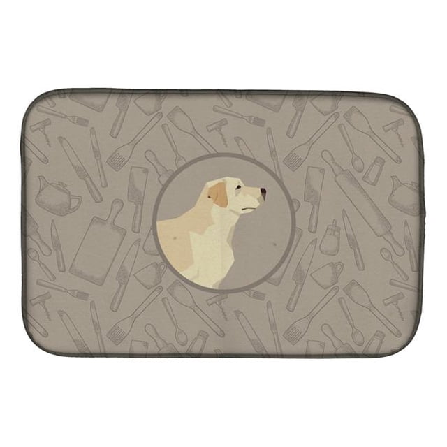 Carolines Treasures CK2196DDM Labrador Retriever in the Kitchen Dish Drying Mat