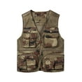 thumbnail image 2 of safuny Multiple Pockets Outdoor Sports Photography Denim Jacket for Men Fashion Sleeveless Lightweight Athletic Holiday Clearance Casual Waistcoat Coat V Neck Zipper Blue XXXXL, 2 of 4