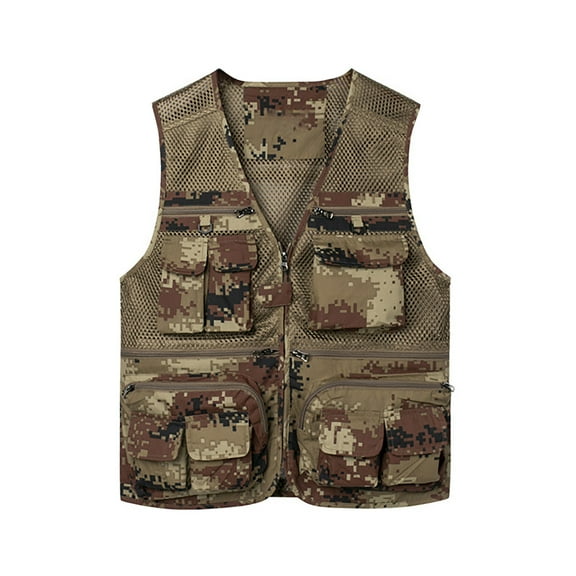 WREESH Mens Cargo Vest Jacket Quick Drying Hiking Vest Breathable Mesh Work Vest Fishing Vests with Multi Pockets Navy
