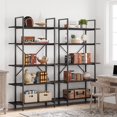 thumbnail image 4 of 5 Tier Bookshelf, 68” Tall Bookcase, Heavy Duty Industrial Bookcase and Storage Shelves, Open Vertical Shelf Storage Organizer, for Living Room, Bedroom, Home, Office, Black, 4 of 7