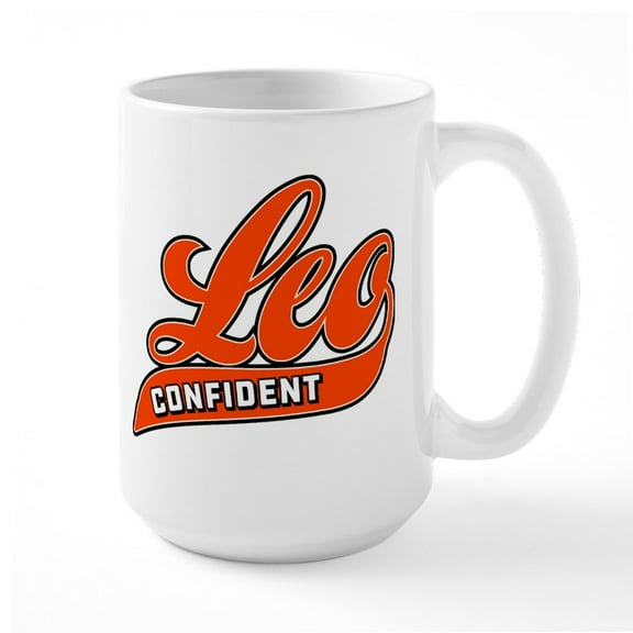 CafePress - Leo Confident Baseball - 15 oz Ceramic Large White Nolvety Mug