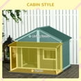 thumbnail image 3 of Pefilos 48" Outdoor Wood Dog House with Porch, Pet Kennel for Medium Dogs, Cabin Style Cat Shelter, 53 lbs, Gray, 3 of 6