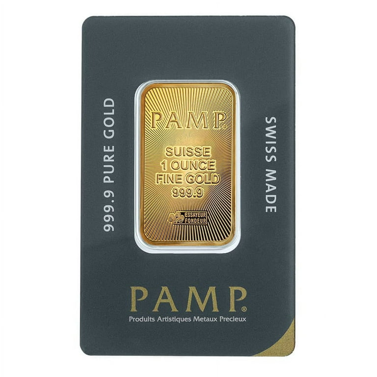 Bullion New Design 1 oz PAMP Suisse Golden Gold Bar .9999