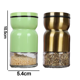 thumbnail image 2 of 2 botellas de condimento de vidrio de acero inoxidable para el hogar, cocina, verde y dorado. MFZFUKR CPB-US-YYM542-8, 2 of 5