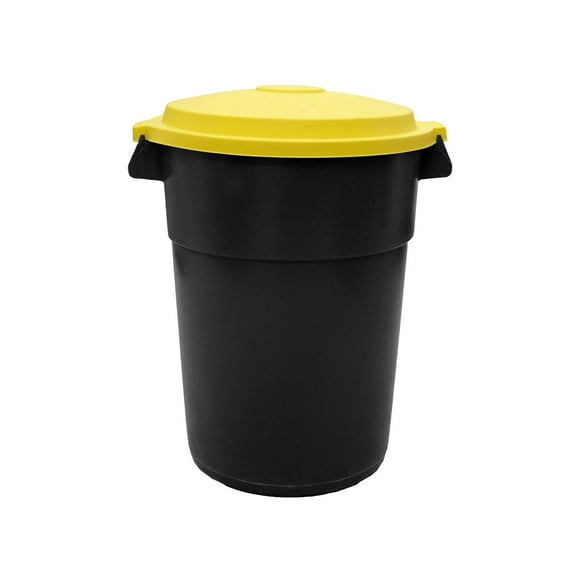 RAMTUFF Heavy Duty Outdoor Trash Can Black And Yellow 121L, Trash can. Could contain 121L / 32G