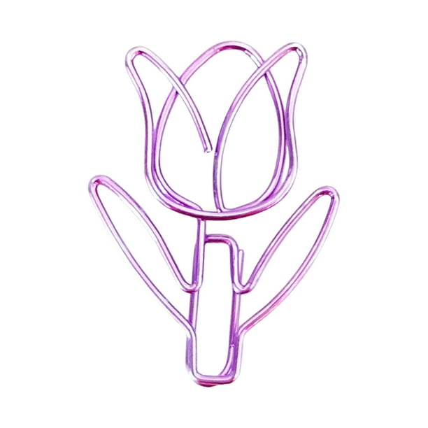Xihbxyly Juego de Clips Florales de Lujo, Elegante Acabado En Oro Rosa, Metal Inoxidable, Imprescindibles para La Oficina, Regalo para Los Amantes de La Papelería, Tamaño Mediano, 35 Mm, 1,4 G