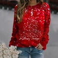 thumbnail image 2 of Femmes de Noël Pull Graphique Imprimé Sweatshirt de Mode Veste Mi-Longue Col Rond Hiver Cardigan Longue Sleeve Fermeture Chemisier Hoodie Soft Outwear, 2 of 4