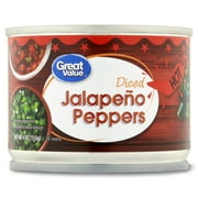 Great Value Canned Hot Diced Jalapeno Peppers, 4 oz