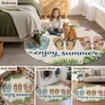 thumbnail image 5 of Summer Slippers Round Area Rug 3.3Ft Washable Circle Rugs for Dining Room Table, Tropical Botanical Palm Leaves Rustic Non-Slip Carpet Floor Mats Indoor Outdoor Carpet Runner Aesthetic Home Decor, 5 of 8