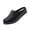 Black, variant on Black Ladies Fashionable Casual All-Occasion Plus Size Round Toe Closed Toe Flat Soft Sole Slippers Breathable Solid Color Pu