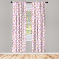 thumbnail image 4 of Ambesonne Romantic Window Curtains, Unicorns Pattern, Each 28" W x 84" L, Pale Pink Pastel Yellow Pale Mauve, 4 of 4