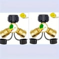 thumbnail image 1 of MesaSe Propane Y-Splitter Adapter - Bi-Directional Propane Gas Splitter with Pressure Gauge and Shut-Off Valve for Camping Stoves  Barbecues  RV Campers and More, 1 of 5