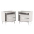 thumbnail image 3 of 25" Solid Wood 2-Drawer Night Stand with Gallery - 2PK - White, 3 of 5
