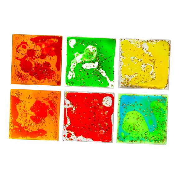 6 juguetes sensoriales de gel líquido suave, juguetes de movimiento líquido, regalos, calcetines navideños Cuadrado