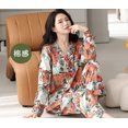 thumbnail image 1 of Pijama coreano de algodón puro para mujer, ropa de dormir de manga larga, talla grande, estampado, otoño e invierno, 4XL, 1 of 4