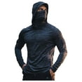 thumbnail image 2 of Handshe Men's Printed Summer Sunscreen Breathable Long - Sleeve Mask Hooded Blouse, 2 of 3
