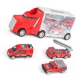 thumbnail image 2 of Transportador de coche de plástico portátil, puerta que se puede abrir de doble cara, juguetes de modelo de coche para niños, tienda de maquinaria móvil, 2 of 5