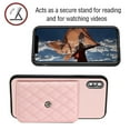 thumbnail image 3 of Allytech iPhone XS / iPhone X Wallet Case with Hand Wrist, PU Leather RFID Blocking Cards Slots Shockproof Stand Feature Bumper Magnetic Closure Slim Shell Phone Case for Apple iPhone XS/X, Pink, 3 of 9