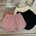 thumbnail image 4 of TNOBHG Women Elastic Waist Shorts Women's Casual Solid Color Elastic Waist Shorts Soft Breathable Loose Fit Mini Shorts for Summer Sports Jogging Loose Fit, 4 of 8