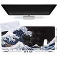 thumbnail image 2 of Extended Gaming Mouse Pad - Non-Slip Water-Resistant Rubber Base Computer Keyboard Mouse Mat, 35.1x15.75inch XXL Large Anime Mouse Pad for Desk Computer Office Gaming, Sea Wave, 2 of 6
