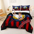 thumbnail image 3 of Manfei Volleyball Us Flag Full Size Comforter Sets,Retro Sport Games Bedding Comforter Set,Blue Yellow,Black Reversible,3pcs,1 Comforter and 2 Pillowcases, 3 of 7