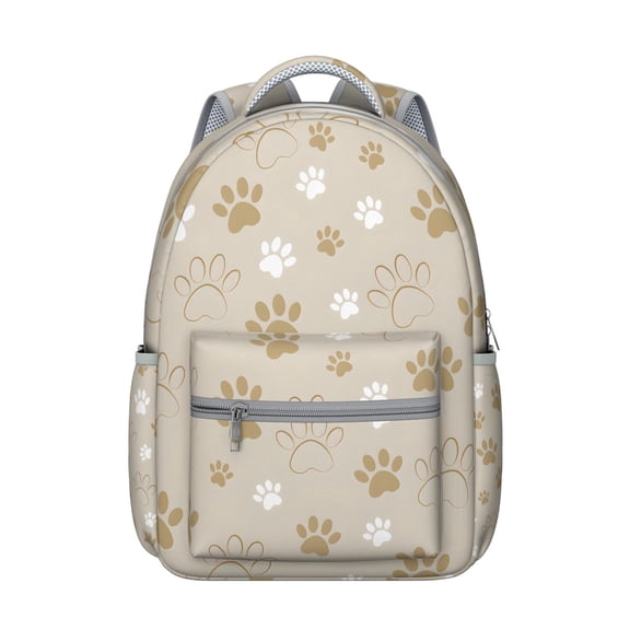Dog Paw Footprint Backpack for School,Cute School Bag,Schoolbag with Adjustable Shoulder Straps & Padded Back,15.3"x11"x7.1".