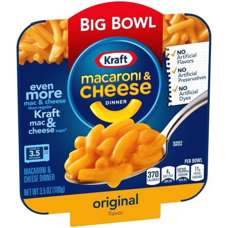 Kraft Easy Mac Big Bowl Original Macaroni and Cheese Dinner 3.5 oz. (Pack of 48)