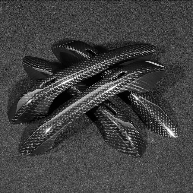 Fiber 4pcs Door Handle Cover Trim Carbon Fiber Fit For 2018-2019