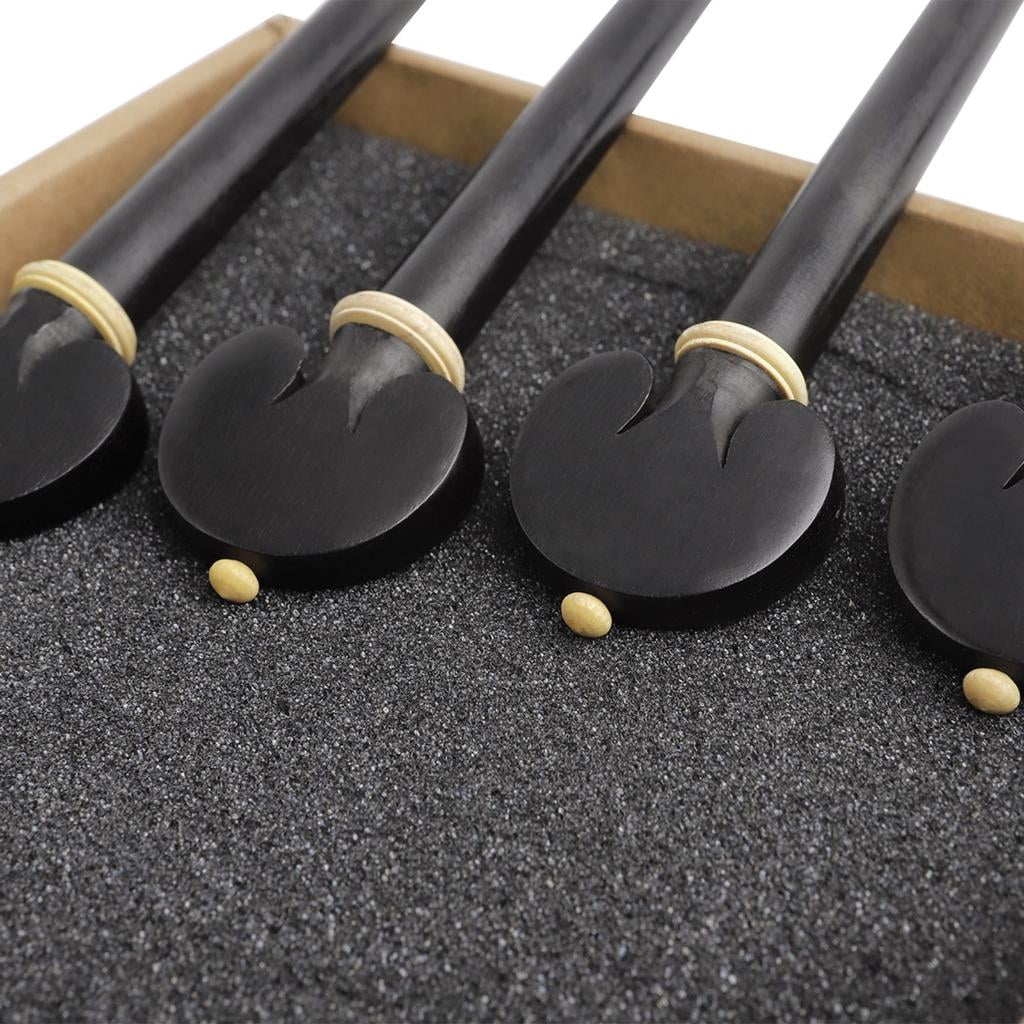 Yihuala 4 Pcs Ebony Wood Cello Tuning Peg Tuner Cello Pegs Cello Shaft Handle Musical Intruments Parts & Accessories