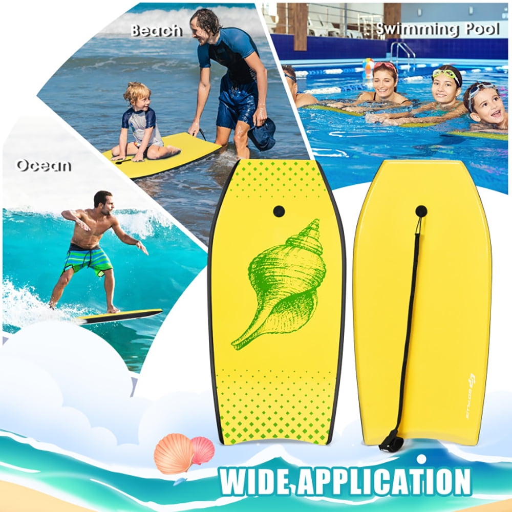 サーフィン Super Lightweight Body board with Coiled Leash サーフィン Super Lightweight Body board with Coiled Leash