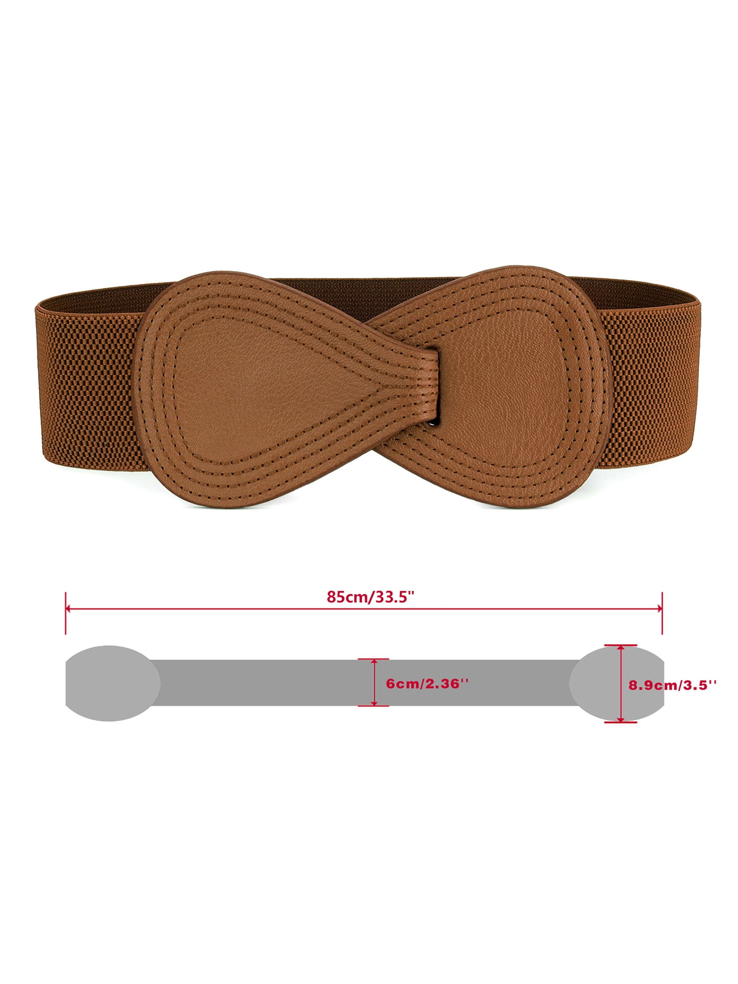 INSPIRE CHIC 2Pcs Interlock 8-shaped Buckle Elastic Faux 
