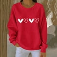 thumbnail image 2 of BLVB Valentines Day Shirts Women Valentine Crewneck Sweatshirts Love Heart Graphic Sweaters Valentine's Long Sleeve Tops, 2 of 3