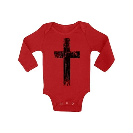 

Awkward Styles Black Cross Baby Bodysuit Christ Long Sleeve for Newborn Babies Christian Cross Clothes for Baby Boys Christian Bodysuits for Baby Girls Jesus Clothing for Baby Kids Cross One Piece