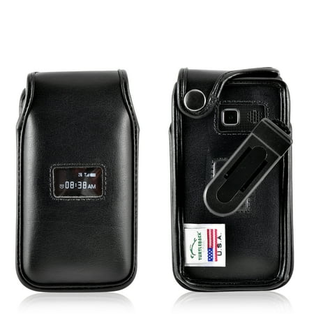 Phone Case Removable Belt Clip - TracFone ZTE Cymbal T Flip Phone Fitted Case Turtleback, in Leather and Nylon - Made in USA