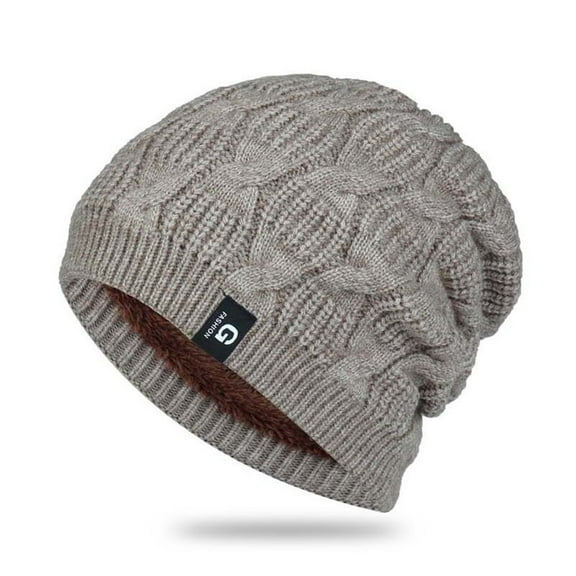 Tittly Winter Hats Beanie Hat Warm Chunky Cable Knit Hats Soft Thick Cute Knitted Cap For Cold Weather Letter Hats Skull Caps Hats for Women Beige One Size