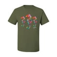 thumbnail image 2 of Wild Bobby, Colorful Rainbow Seahorses Animal Lover Men's Graphic T-Shirt, Military Green, X-Large, 2 of 3