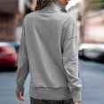 thumbnail image 4 of BLVB Womens Long Sleeve Button Stand Collar Sweatshirts Casual Fashion Fall Winter Pullover Tops with Pocket, 4 of 7
