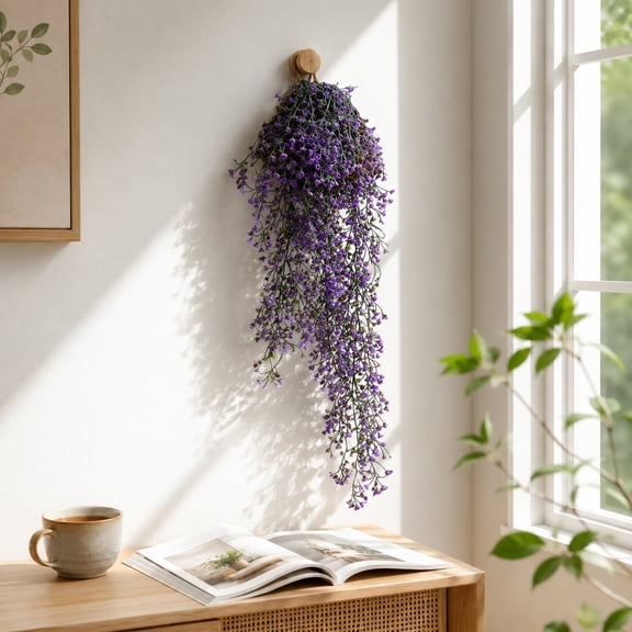 Werulen Hanging Greenery Floral Garland, Bedroom Living Room Boho Indoor Wall Embellishment, Wall Vine, Faux Bloom, Home Decor