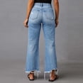 thumbnail image 5 of LYMAYTER Women's Ripped Wide Leg Jeans High Waisted Distressed Casual‌ Jeans S-3XL, 5 of 8