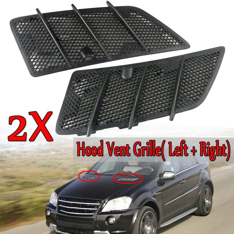 2 Pcs Car Hood Upper Air Vent Grille Cover for W164 ML 320 350 450 550 63AMG 2008-2011 Right & Left,1 * Right Passenger Side Hood Upper Grill Vent 1 * Left Driver Side Hood Upper Grill Vent,black