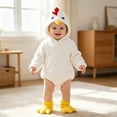 thumbnail image 7 of Gaexia Baby Boys Girls Chicken Bodysuit Hooded Animal Romper Jumpsuit One Piece Cosplay Outfit Soft Comfortable Clothing For Thanksgiving Carnival Birthday Party, 7 of 7