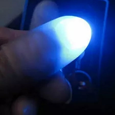 LeadingStar 1 Pair Creative Magic Thumb Tip LED Light Magic Trick Finger Lights for Dance Party Props - Blue Light